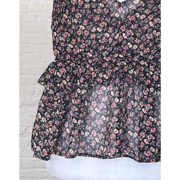 American Eagle Black Floral Semi Sheer Cami Tank Top XS S Dark Fairy Boho Summer - Picture 4 of 12